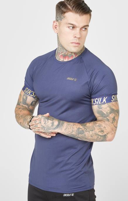 SikSilk laivastonsininen urheilullinen t-paita miehet 6LR8371 vaatteet