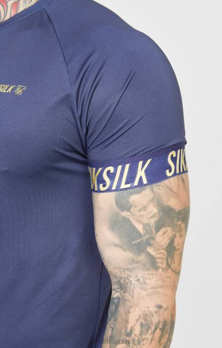 SikSilk laivastonsininen urheilullinen t-paita miehet 6LR8371 vaatteet