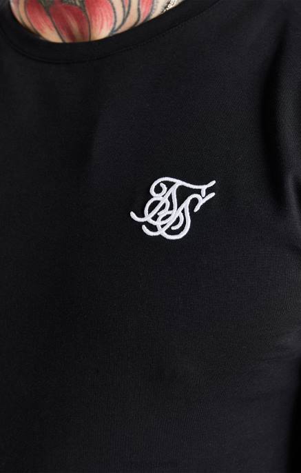 SikSilk musta Essential lyhythihainen lihaskuntoinen t-paita miehet 6LR8363 vaatteet