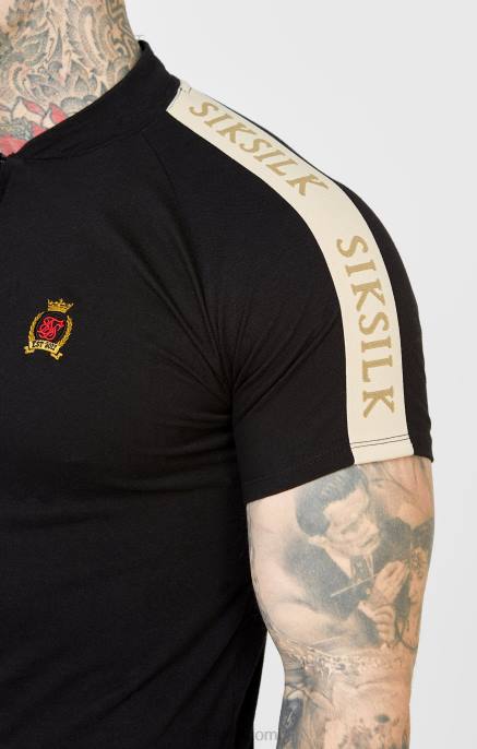 SikSilk musta crest lyhythihainen poolo miehet 6LR8385 vaatteet