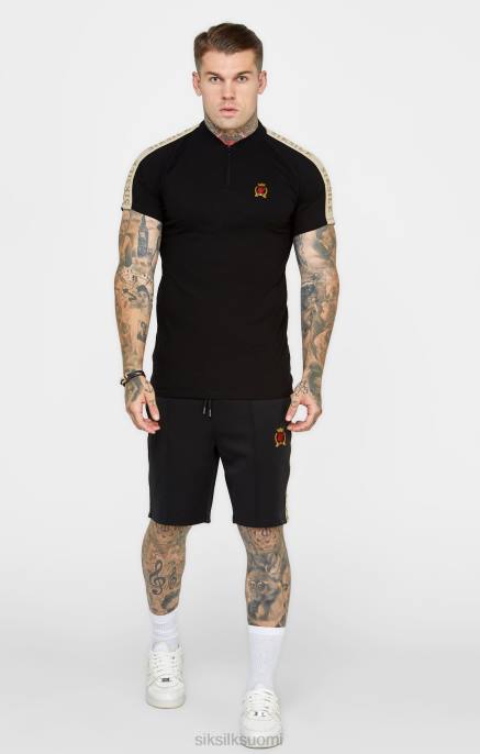 SikSilk musta crest lyhythihainen poolo miehet 6LR8385 vaatteet