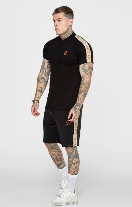 SikSilk musta crest lyhythihainen poolo miehet 6LR8385 vaatteet