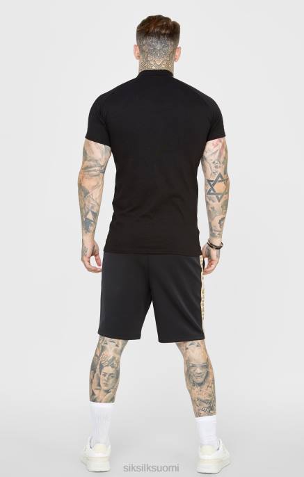 SikSilk musta crest lyhythihainen poolo miehet 6LR8385 vaatteet