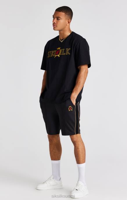 SikSilk musta crest oversize t-paita miehet 6LR8373 vaatteet