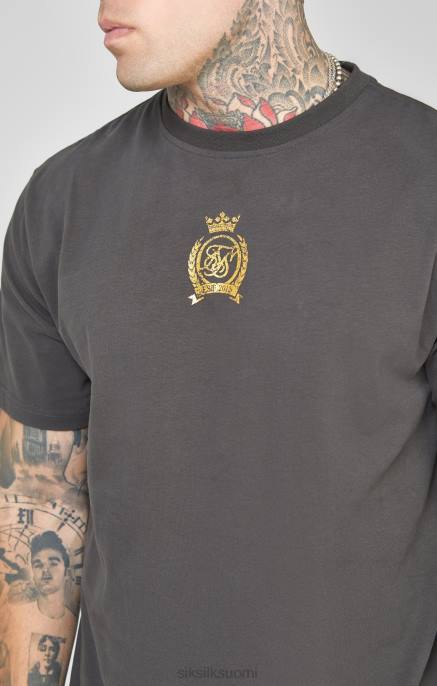 SikSilk musta folio t-paita miehet 6LR8375 vaatteet