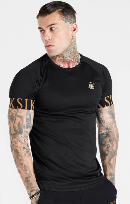 SikSilk musta ja kultainen resori t-paita miehet 6LR8368 vaatteet