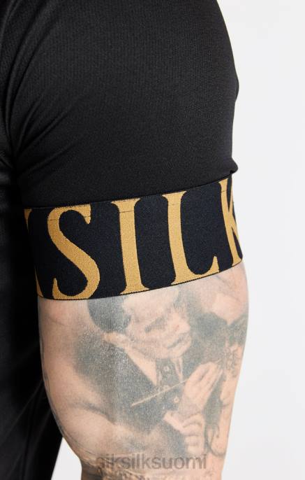 SikSilk musta ja kultainen resori t-paita miehet 6LR8368 vaatteet