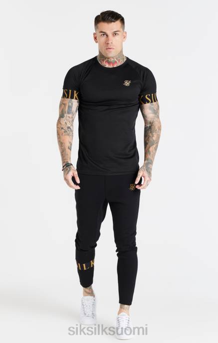 SikSilk musta ja kultainen resori t-paita miehet 6LR8368 vaatteet