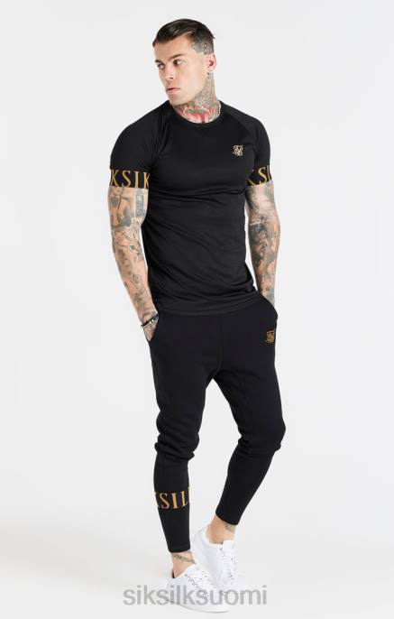 SikSilk musta ja kultainen resori t-paita miehet 6LR8368 vaatteet