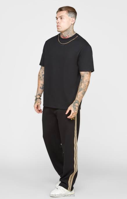SikSilk musta ketju ylisuuri t-paita miehet 6LR8387 vaatteet