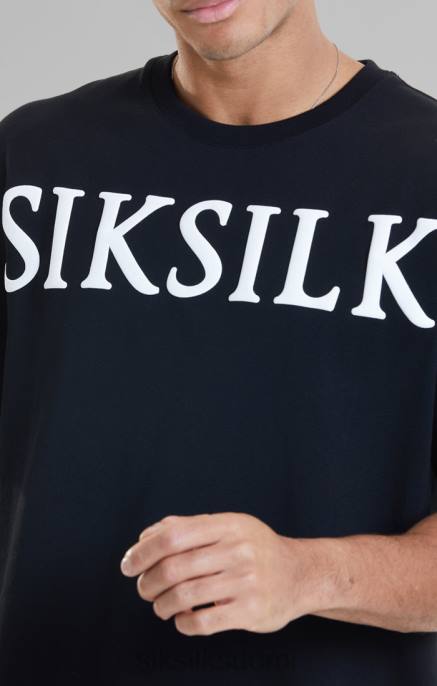 SikSilk musta rento t-paita miehet 6LR8407 vaatteet