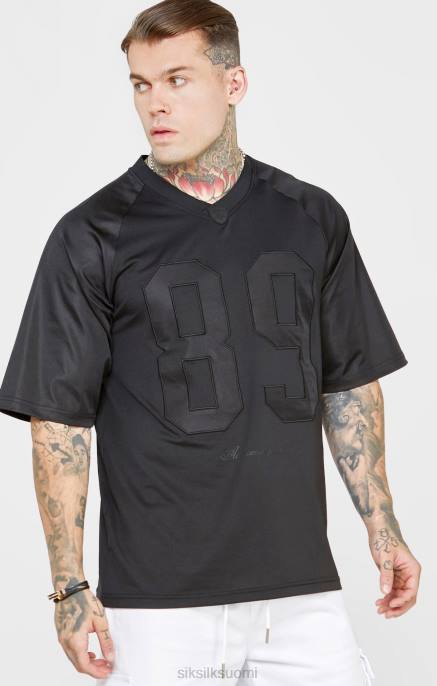 SikSilk musta ylisuuri lyhythihainen t-paita miehet 6LR8402 vaatteet