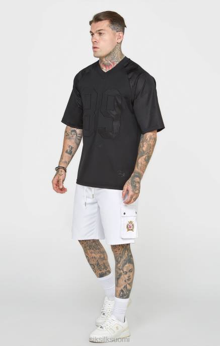 SikSilk musta ylisuuri lyhythihainen t-paita miehet 6LR8402 vaatteet