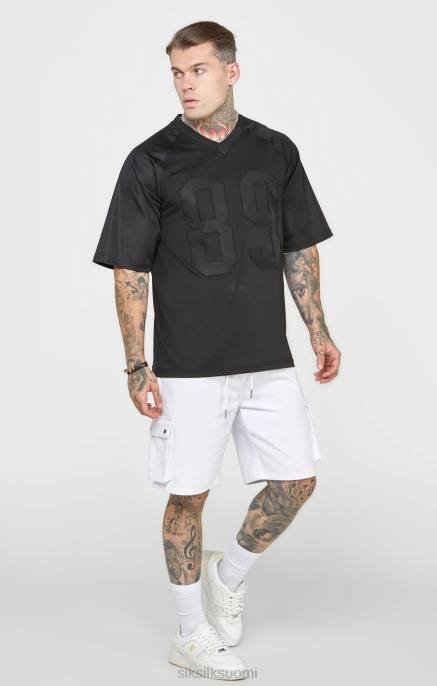 SikSilk musta ylisuuri lyhythihainen t-paita miehet 6LR8402 vaatteet