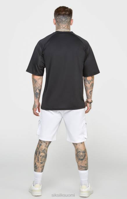 SikSilk musta ylisuuri lyhythihainen t-paita miehet 6LR8402 vaatteet