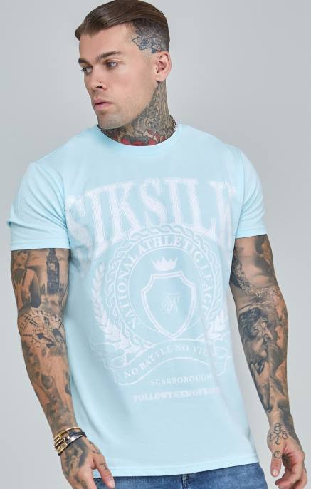 SikSilk sininen varsity boxy fit t-paita miehet 6LR8396 vaatteet