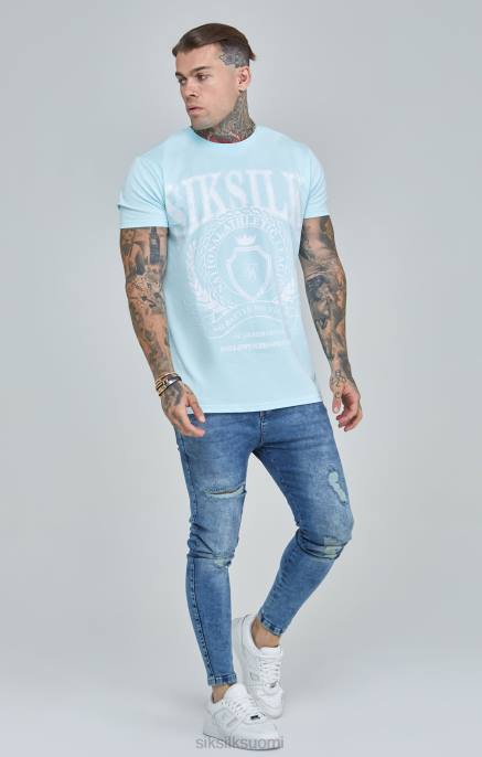 SikSilk sininen varsity boxy fit t-paita miehet 6LR8396 vaatteet