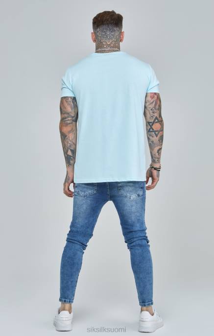 SikSilk sininen varsity boxy fit t-paita miehet 6LR8396 vaatteet