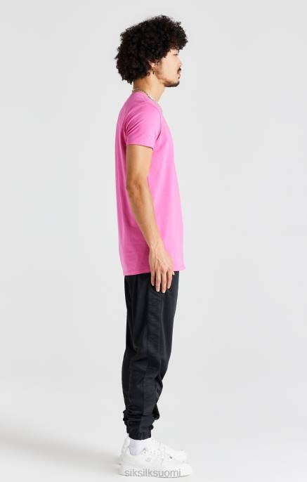 SikSilk vaaleanpunainen lyhythihainen lihaskuntoinen t-paita miehet 6LR8395 vaatteet