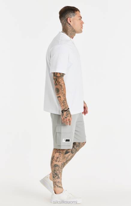 SikSilk valkoinen rento printtiketjullinen t-paita miehet 6LR8393 vaatteet