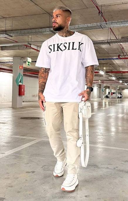 SikSilk valkoinen rento t-paita miehet 6LR8406 vaatteet