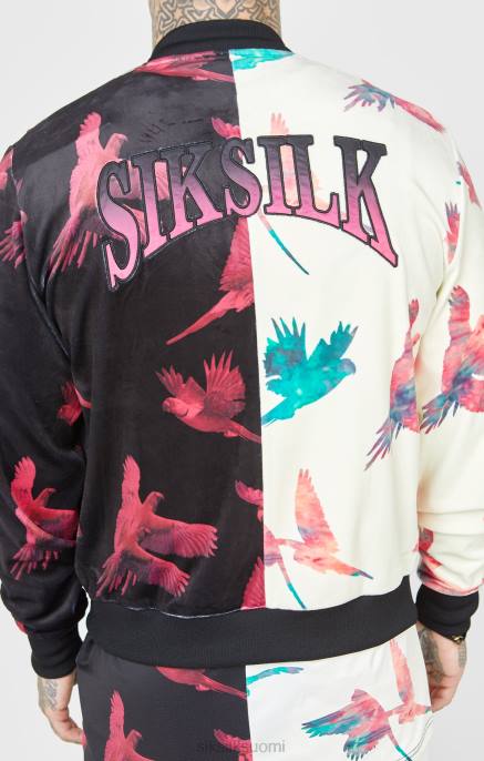 SikSilk ekruprintti bomber-takki miehet 6LR8469 vaatteet