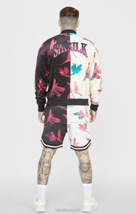 SikSilk ekruprintti bomber-takki miehet 6LR8469 vaatteet