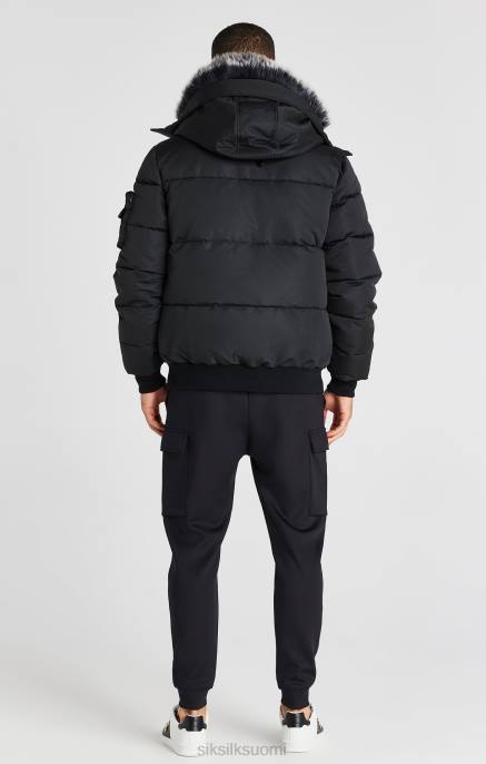 SikSilk musta bomber-takki miehet 6LR8483 vaatteet