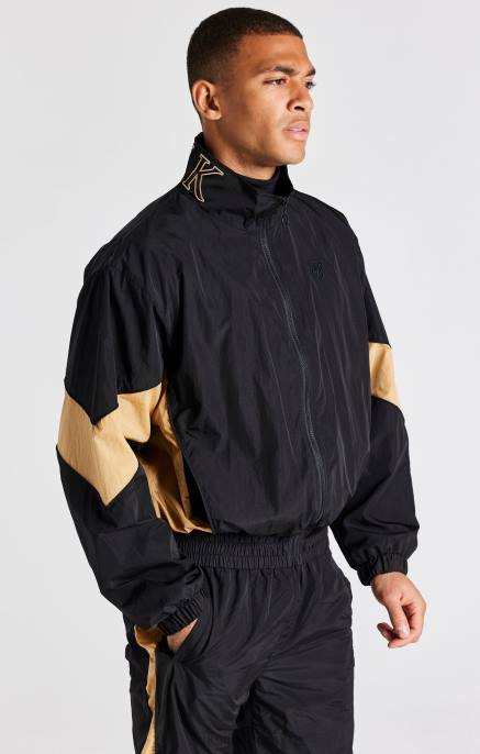 SikSilk musta paneloitu bomber-takki miehet 6LR8468 vaatteet