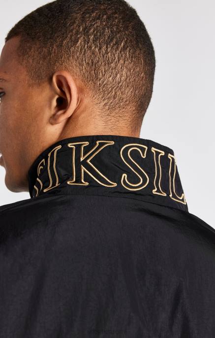 SikSilk musta paneloitu bomber-takki miehet 6LR8468 vaatteet