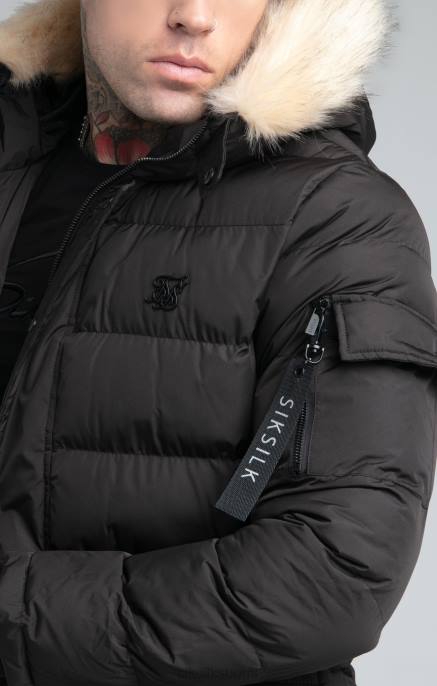 SikSilk musta retkikunta parka miehet 6LR8493 vaatteet