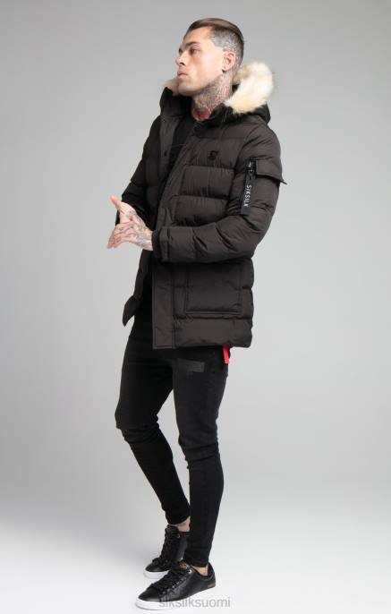 SikSilk musta retkikunta parka miehet 6LR8493 vaatteet