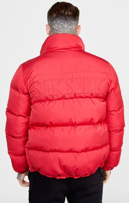 SikSilk punainen kohokuvioitu logotakki miehet 6LR8495 vaatteet