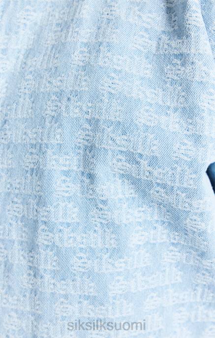 SikSilk sininen jacquard denim bomber-takki miehet 6LR8471 vaatteet