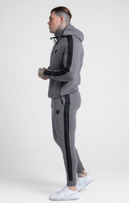 SikSilk harmaa teipattu vetoketju hupparin ja lenkkeilyn läpi miehet 6LR8504 vaatteet