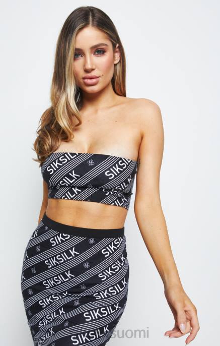 SikSilk logoprintti bandeau toppi - musta naiset 6LR8215 vaatteet