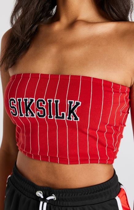 SikSilk punainen pinstripe bandeau toppi naiset 6LR8208 vaatteet