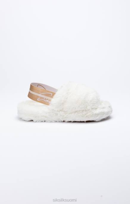 SikSilk valkoinen pörröinen liukumäki naiset 6LR8271 jalkineet