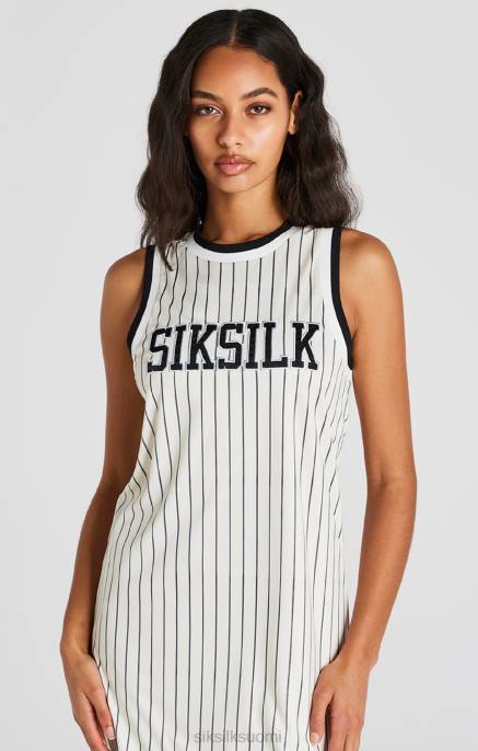 SikSilk ecru koripallon raidallinen mekko naiset 6LR8144 vaatteet