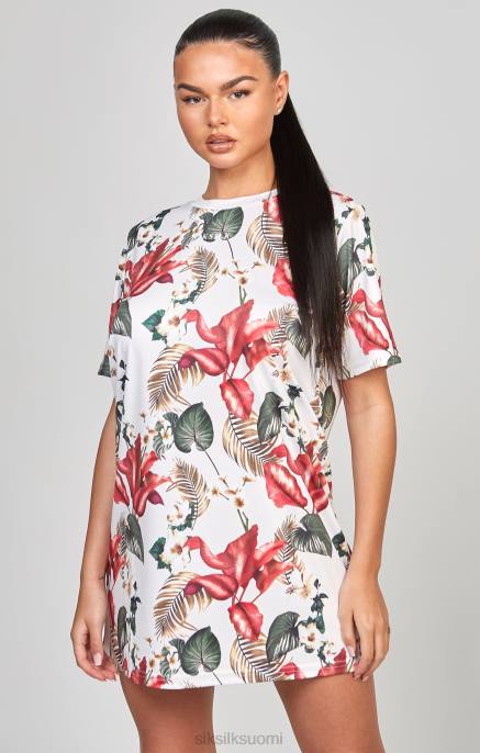 SikSilk multi retro tropics print t-paita mekko naiset 6LR8149 vaatteet