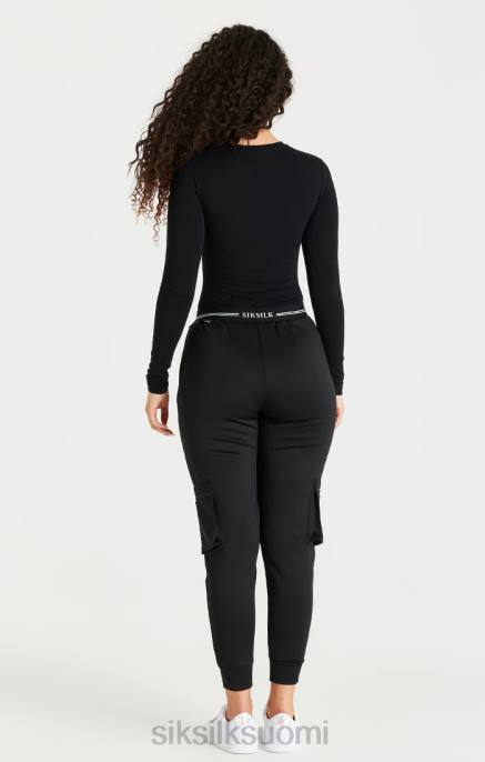 SikSilk mustat cargo track -housut naiset 6LR8184 vaatteet