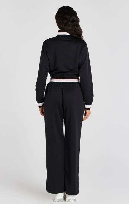 SikSilk mustat varsity-leveät housut naiset 6LR8158 vaatteet