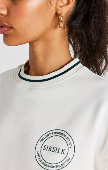 SikSilk ecru crop collegepaita naiset 6LR878 vaatteet