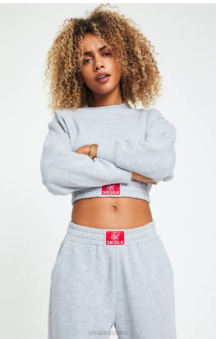 SikSilk harmaamerellirajattu collegepaita naiset 6LR890 vaatteet