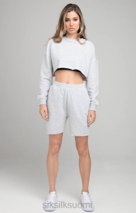 SikSilk leikattu collegepaita - harmaa marli naiset 6LR8122 vaatteet