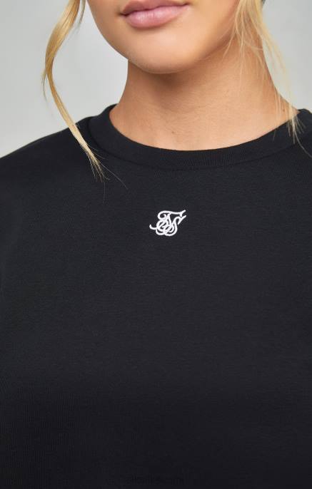 SikSilk musta välttämätön collegepaita naiset 6LR8101 vaatteet