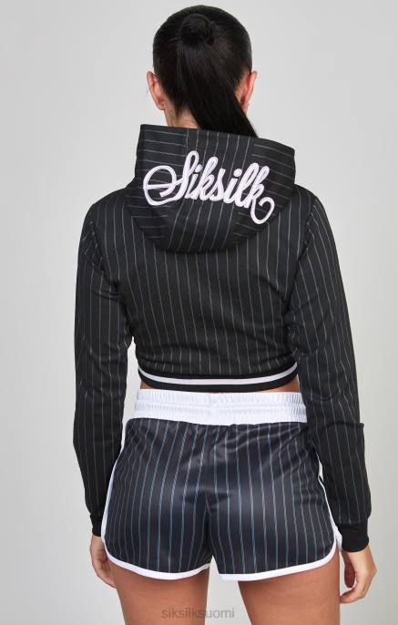 SikSilk musta varsity crop tracktop naiset 6LR885 vaatteet