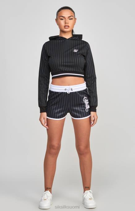 SikSilk musta varsity crop tracktop naiset 6LR885 vaatteet