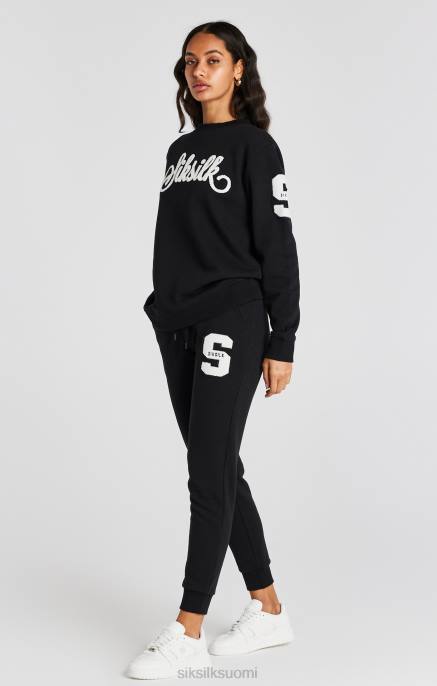 SikSilk musta yliopistologoinen collegepaita naiset 6LR876 vaatteet