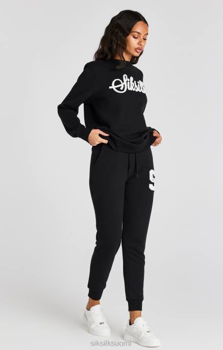 SikSilk musta yliopistologoinen collegepaita naiset 6LR876 vaatteet